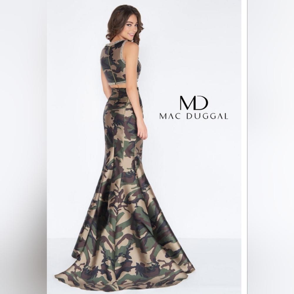 NWT Cassandea Stone for Mac Duggal 2 piece Camo and Crystal Gown - Picture 9 of 9